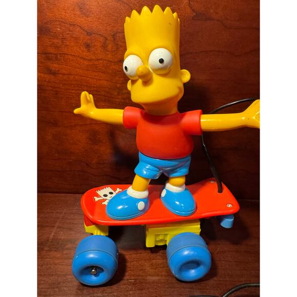 The Simpsons Bart Simpson Figure Remote Control Skateboard Toy Mattel 1990 Works - Picture 2 of 7